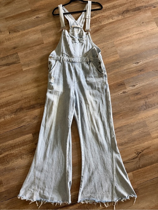Three Bird Nest Denim - Three Bird Nest Light Blue Denim Flared Overalls
